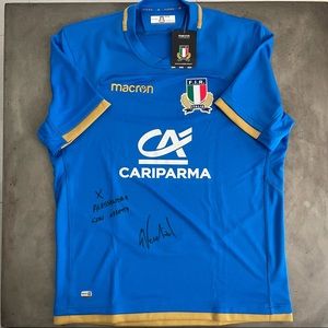 2017-18 Italy Rugby home jersey signed by Giovanbattista Venditti